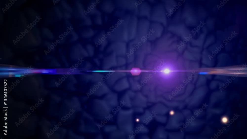 Abstract light beam transition in cosmic energy space with vibrant color shifts
