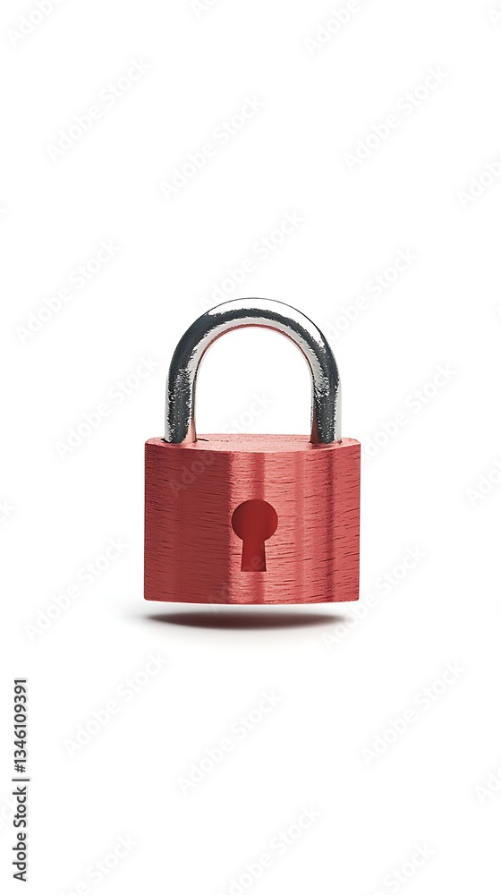 Red Padlock Security for White Background. Red Padlock Security for White Background.