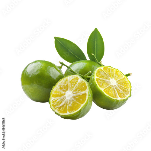 Calamansi fruit isolated on white or transparent background
