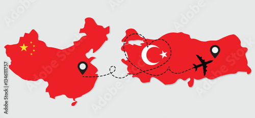 Airplane travel from China to Turkey