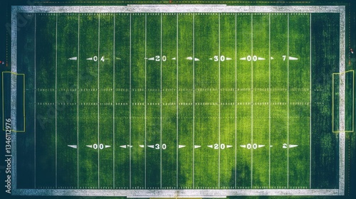 Aerial view of an American football field.