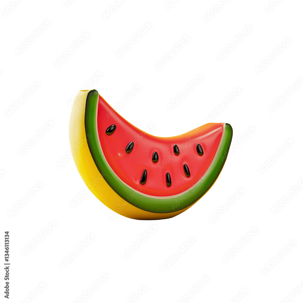 3D Render of a Juicy Watermelon Slice 3D Render of a Juicy Watermelon Slice