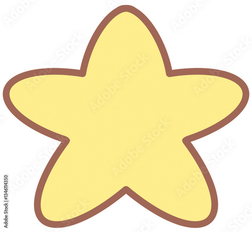 Cute Hand Drawn Yellow Element Star