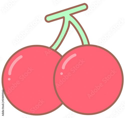 Hand Drawn Cute Cherries Element