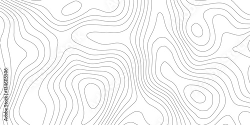 Abstract Blank Detailed Topographic Contour Map Subtle White Vector Background.White wave paper curved reliefs abstract background,paper texture Imitation of a geographical map,