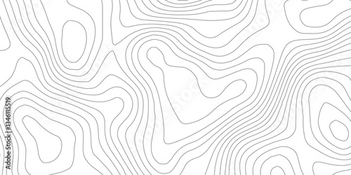 Abstract Blank Detailed Topographic Contour Map Subtle White Vector Background.White wave paper curved reliefs abstract background,paper texture Imitation of a geographical map,