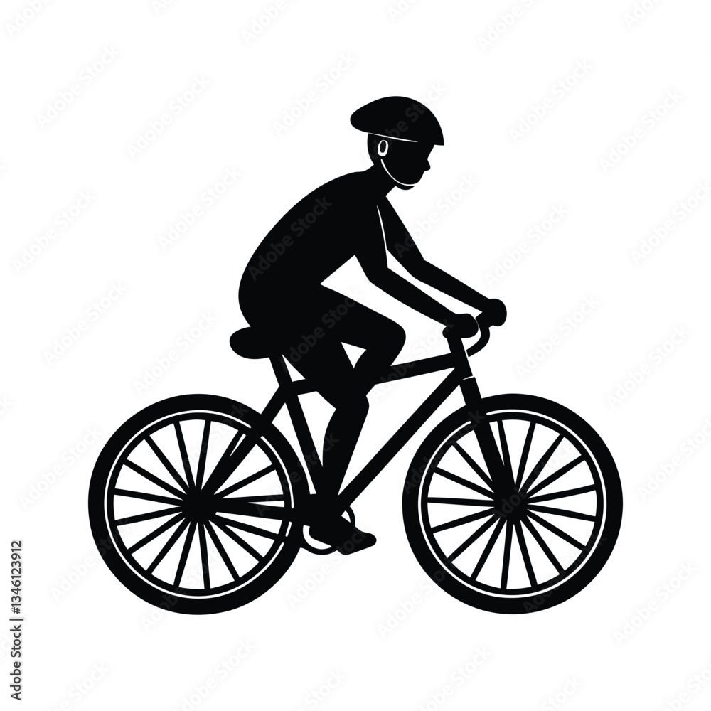 Obraz premium silhouette of a cyclist on a bicycle