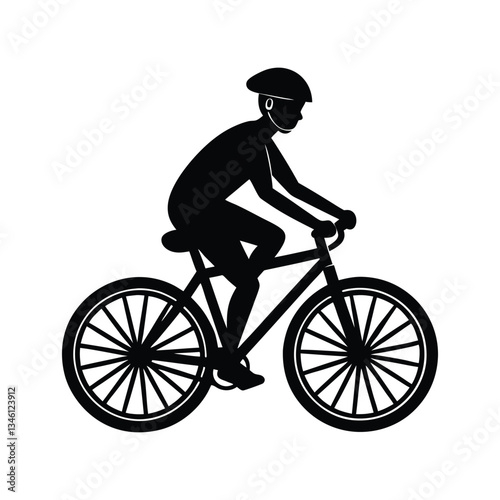 silhouette of a cyclist on a bicycle