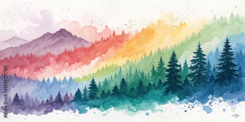Paint splotches that transition smoothly from one color to another, creating a gradient effect on the white background.