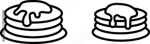 "Chocolate Pancakes Icon Representing Delicious Breakfast, Sweet Indulgence, and Morning Treats"