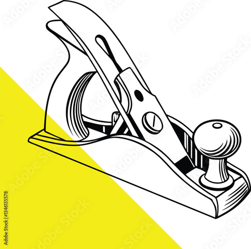 jack plane silhouette vector - a traditional hand plane used for smoothing and shaping wood - traditional wood planer