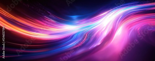 Wallpaper Mural Futuristic Abstract Background with Glowing Neon Pink and Blue Waves and Dynamic Light Trails Torontodigital.ca