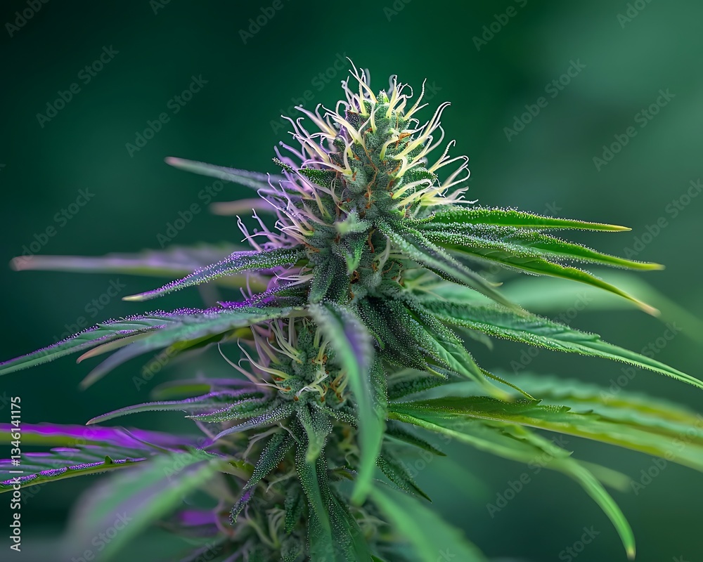 Cannabis Bud Closeup for Green Background. Cannabis Bud Closeup for Green Background.