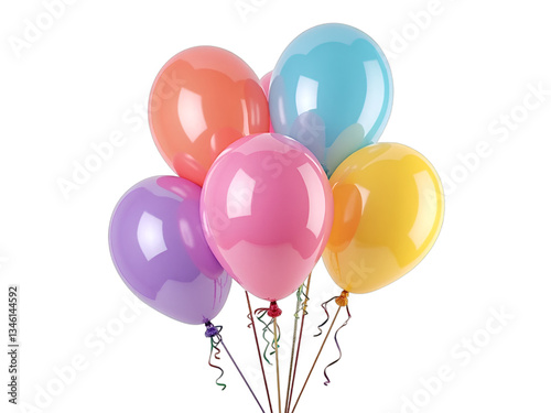 colorful balloons isolated on white
