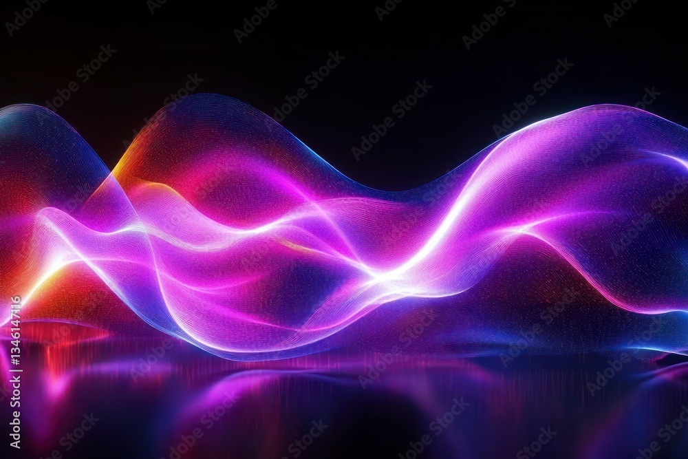 Futuristic Abstract Background with Neon Waves and Glowing Lights in Pink and Blue Futuristic Abstract Background with Neon Waves and Glowing Lights in Pink and Blue