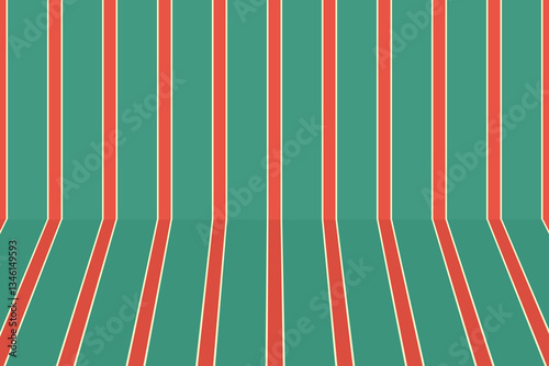 Obraz na płótnie Retro background scene in striped wallpaper w salonie