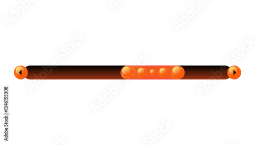 Scroll bar slider. UI horizontal slider. Multicolor modern UI element. Buttons with adjustable knobs for controlling audio or video. Vector illustration of intuitive design element
