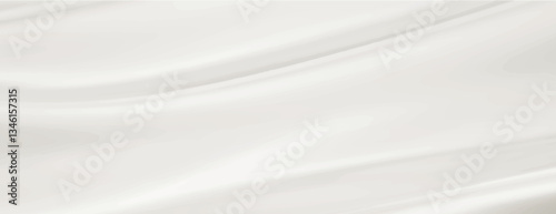 Elegant white background with a silky texture. The background features smooth, flowing lines. White color enhances the soft background feel. Smooth elegant silk fabric texture background vector