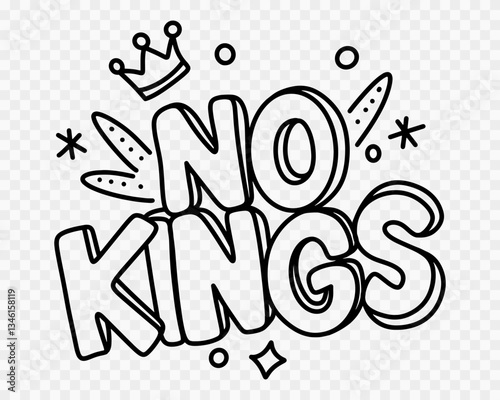 No Kings in America Print. Vector
