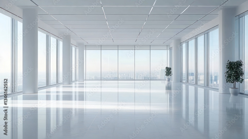 Minimalist modern interior empty room with large windows luxury apartment clean design white walls polished floor Minimalist modern interior empty room with large windows luxury apartment clean design white walls polished floor