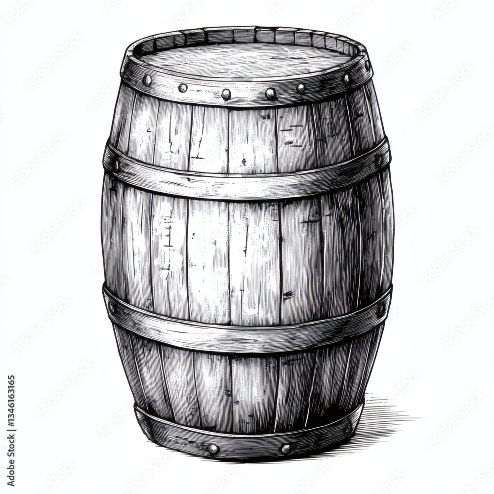 Obraz premium A wooden barrel with a lid on top