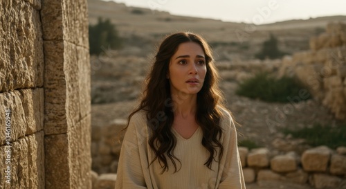 Mary Magdalene at the Entrance of Jesus Christ’s Resurrection Cave - Biblical Times Illustration