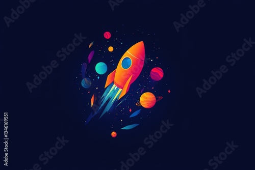 Cosmonautics Day. Abstract paper cut art of astronaut floating in space with planets, spaceship, and stars on a blue background