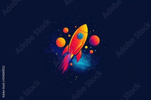 Cosmonautics Day. Abstract paper cut art of astronaut floating in space with planets, spaceship, and stars on a blue background