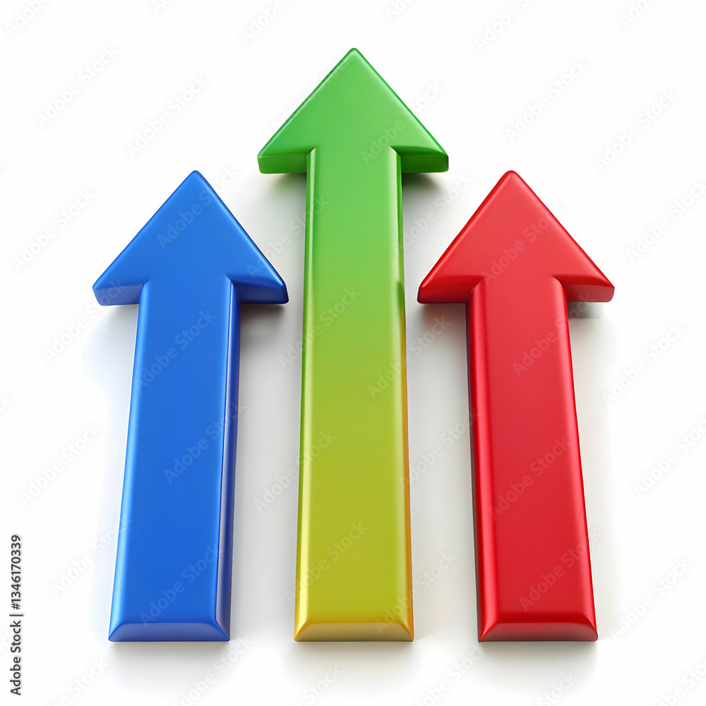 three colors arrows on white three colors arrows on white