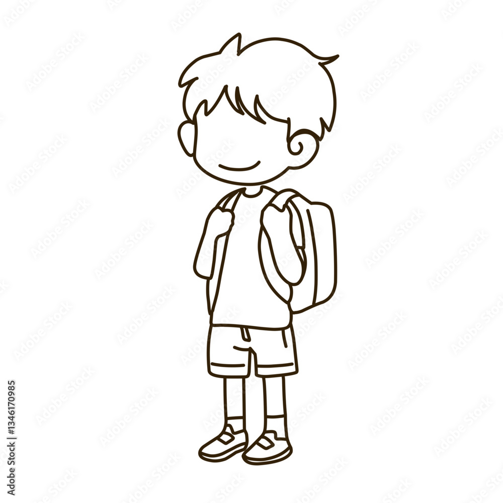 Cartoon Boy with Backpack Cartoon Boy with Backpack