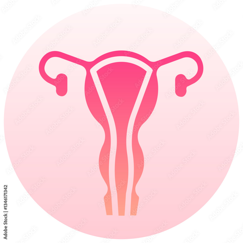 ovaries vector round gradient icon ovaries vector round gradient icon