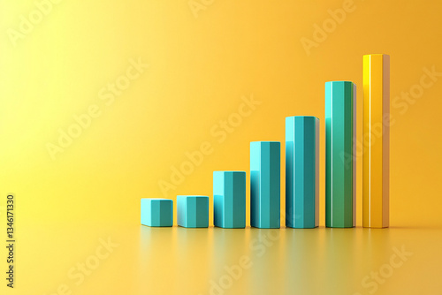 business graph with 3d graph 