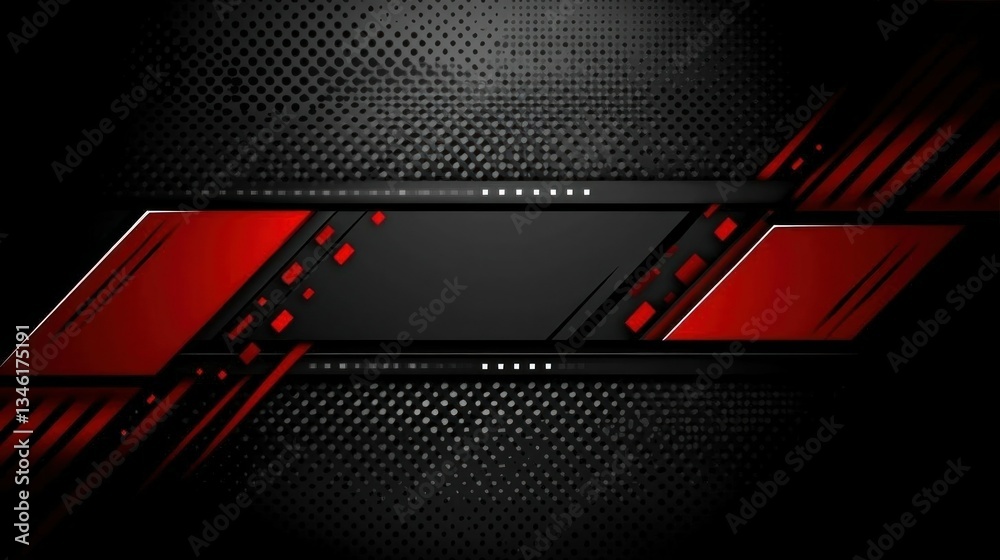 Naklejka premium Abstract Red Black Tech Background Design Texture
