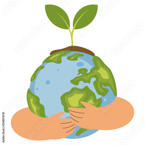 Colorful Reforestation Illustration