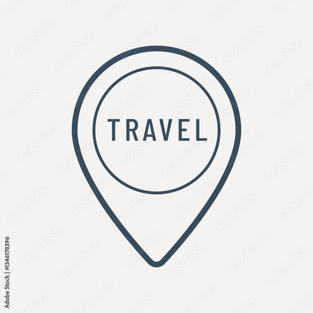 Green travel pin icon vector Green travel pin icon vector
