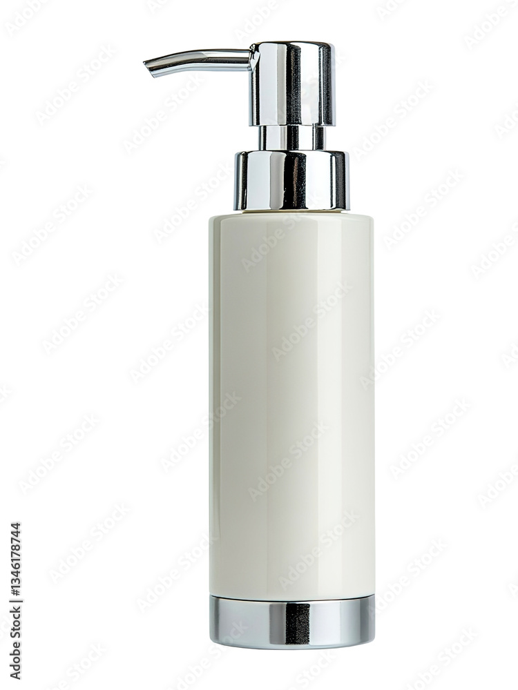 White Plastic Pump Bottle Mockup for Shampoo or Lotion, Isolated on a Transparent Background White Plastic Pump Bottle Mockup for Shampoo or Lotion, Isolated on a Transparent Background