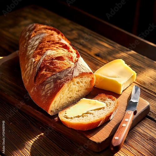 Buttered French Baguette
