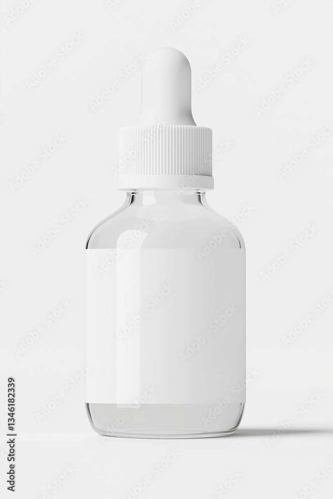 a glass bottle with a dropper, perfect for product mockups or cosmetic packaging a glass bottle with a dropper, perfect for product mockups or cosmetic packaging