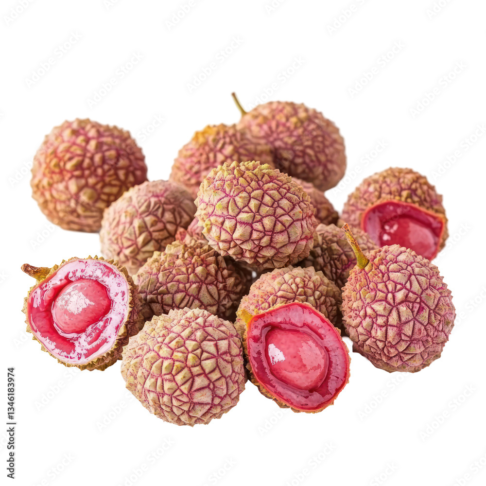Lychee fruit isolated on white or transparent background Lychee fruit isolated on white or transparent background