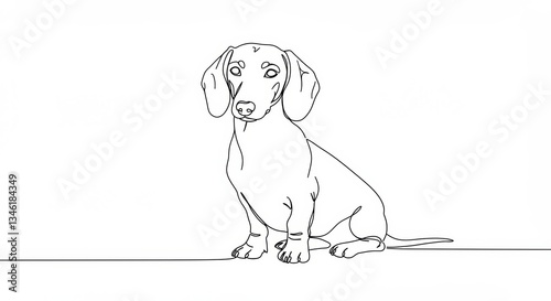 Elegant dachshund line art illustration emphasizing simplicity and clean design