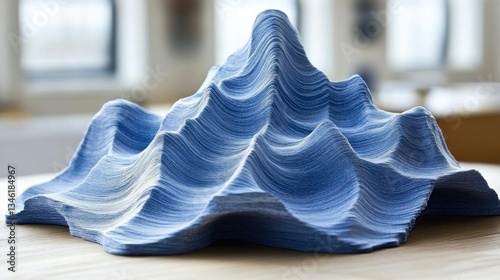 Layered Paper Sculpture Blue Mountain Art Decor photo