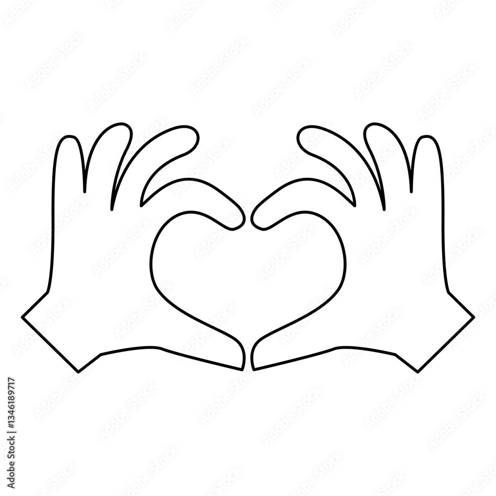 Fototapeta premium Love icon in line style