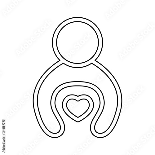 Love icon in line style