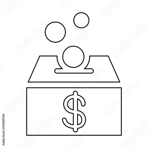 Saving icon in line style