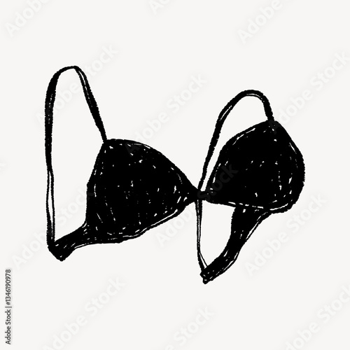 Simple bra doodle, illustration vector