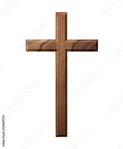 Wallpaper Mural dark wooden christian cross isolated on white or transparent png Torontodigital.ca
