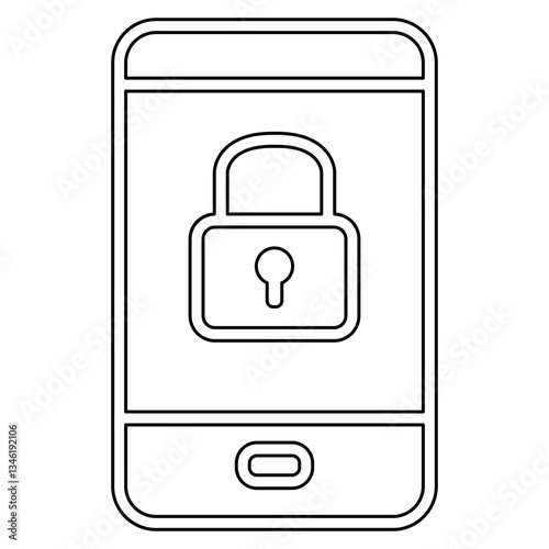 Lock icon in line style