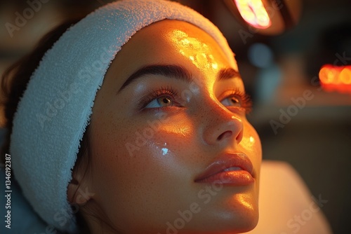 Woman Receiving Beauty Treatment Injection for Eye Wrinkles with Doctor's Hands in Gloves in Aesthetic Clinic