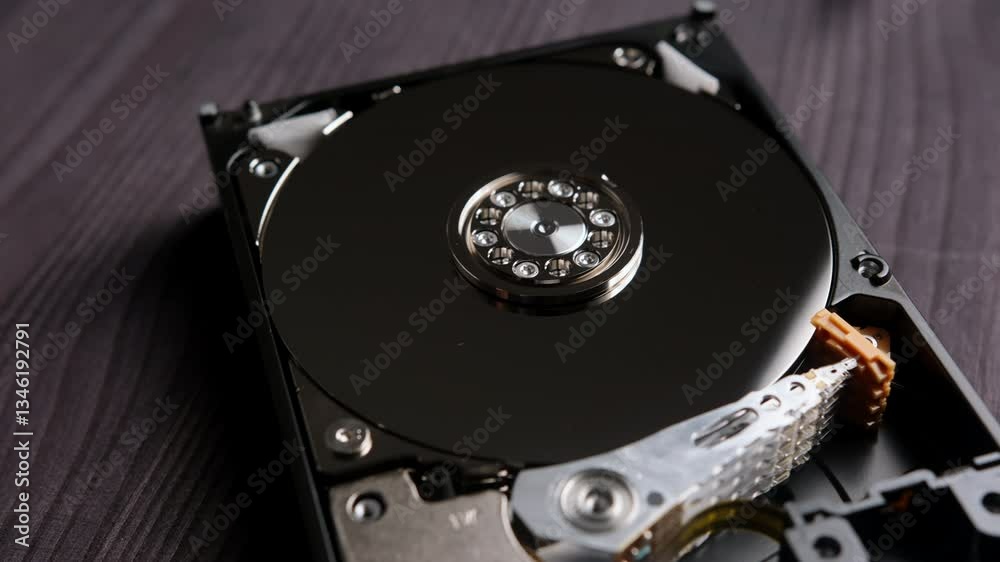 Computer HDD Hard Disk Drive. Computer Storage Memory close up Computer HDD Hard Disk Drive. Computer Storage Memory close up