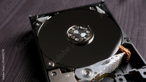 Computer HDD Hard Disk Drive. Computer Storage Memory close up